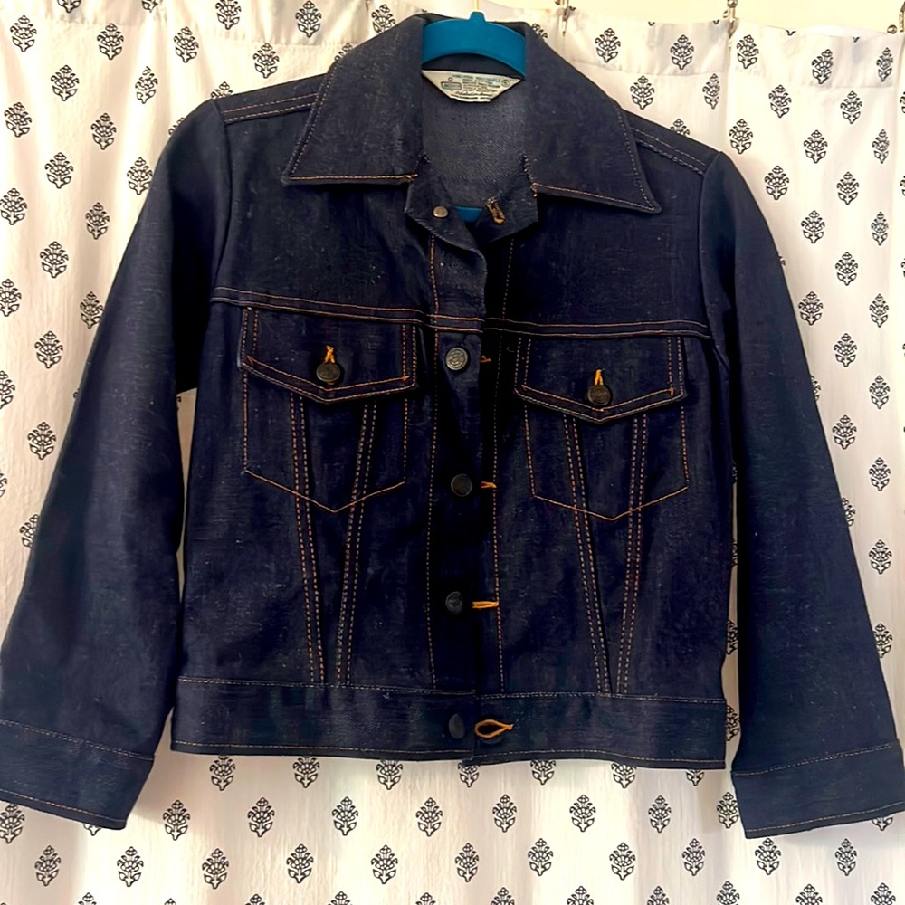 Vintage Kmart Dark Denim Jacket 1970’s. Size Small